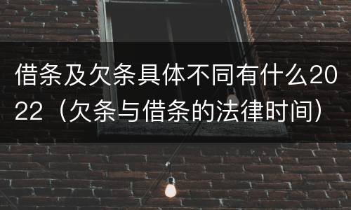 借条及欠条具体不同有什么2022（欠条与借条的法律时间）