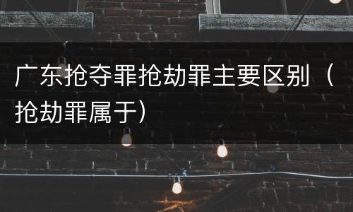 广东抢夺罪抢劫罪主要区别（抢劫罪属于）
