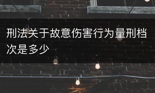 刑法关于故意伤害行为量刑档次是多少