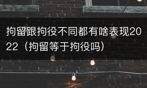 拘留跟拘役不同都有啥表现2022（拘留等于拘役吗）