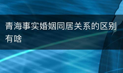 青海事实婚姻同居关系的区别有啥