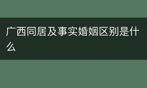 广西同居及事实婚姻区别是什么