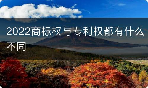 2022商标权与专利权都有什么不同