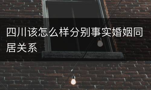 四川该怎么样分别事实婚姻同居关系