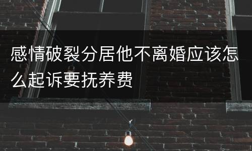 感情破裂分居他不离婚应该怎么起诉要抚养费