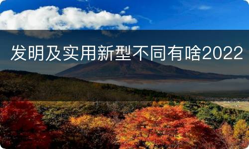发明及实用新型不同有啥2022