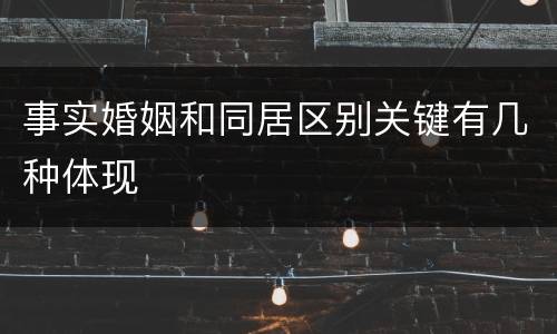事实婚姻和同居区别关键有几种体现