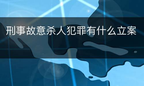 刑事故意杀人犯罪有什么立案