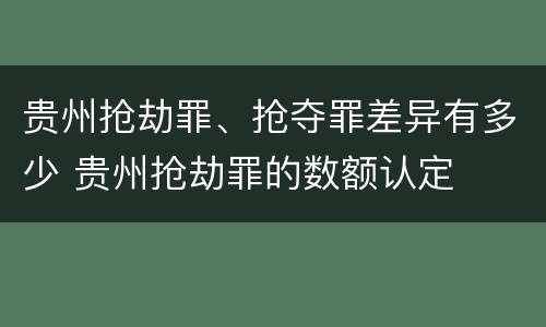 贵州抢劫罪、抢夺罪差异有多少 贵州抢劫罪的数额认定