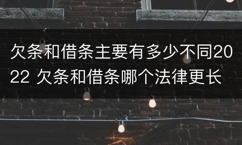 欠条和借条主要有多少不同2022 欠条和借条哪个法律更长