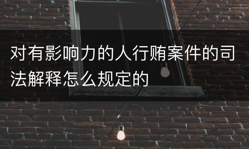 对有影响力的人行贿案件的司法解释怎么规定的