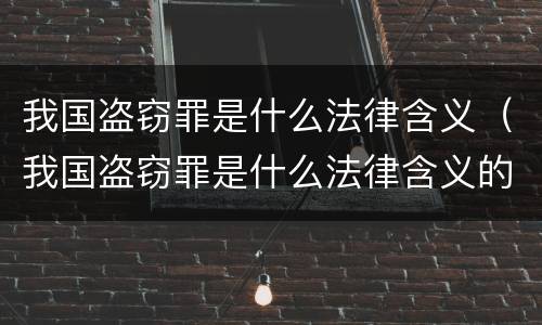 我国盗窃罪是什么法律含义（我国盗窃罪是什么法律含义的）