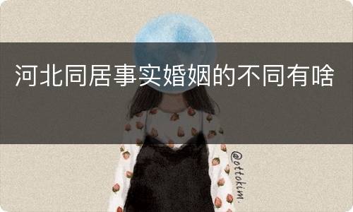 河北同居事实婚姻的不同有啥