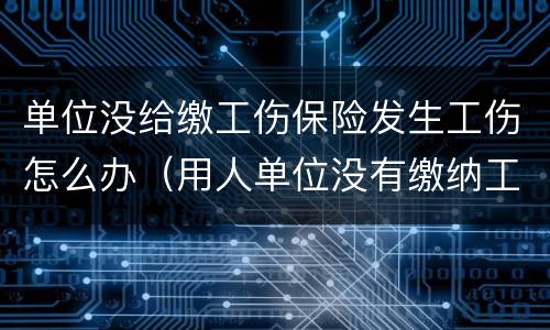 单位没给缴工伤保险发生工伤怎么办（用人单位没有缴纳工伤保险怎么办）