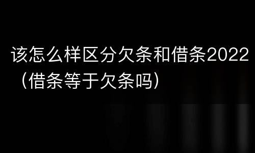 该怎么样区分欠条和借条2022（借条等于欠条吗）