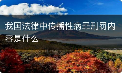 我国法律中传播性病罪刑罚内容是什么