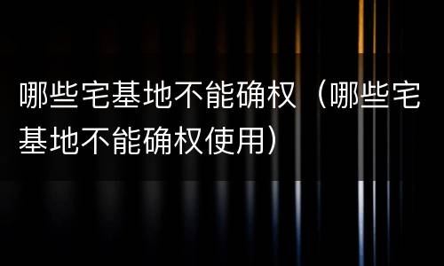 哪些宅基地不能确权（哪些宅基地不能确权使用）