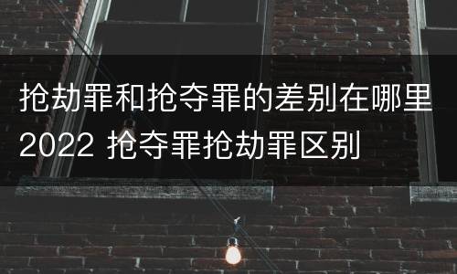 抢劫罪和抢夺罪的差别在哪里2022 抢夺罪抢劫罪区别