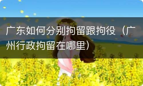 广东如何分别拘留跟拘役（广州行政拘留在哪里）