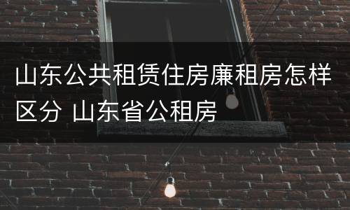 山东公共租赁住房廉租房怎样区分 山东省公租房
