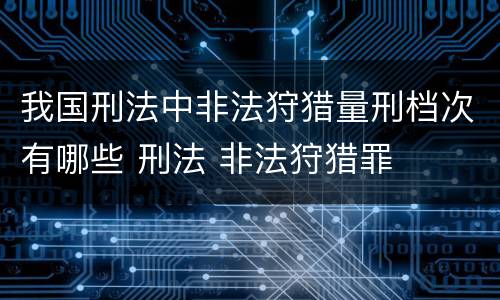 我国刑法中非法狩猎量刑档次有哪些 刑法 非法狩猎罪