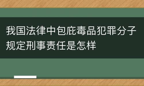我国法律中包庇毒品犯罪分子规定刑事责任是怎样