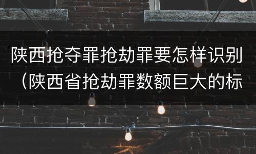 陕西抢夺罪抢劫罪要怎样识别（陕西省抢劫罪数额巨大的标准）
