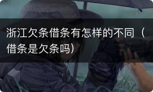 浙江欠条借条有怎样的不同（借条是欠条吗）