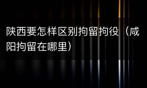 陕西要怎样区别拘留拘役（咸阳拘留在哪里）