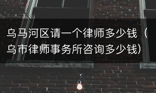 乌马河区请一个律师多少钱（乌市律师事务所咨询多少钱）