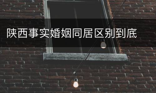 陕西事实婚姻同居区别到底