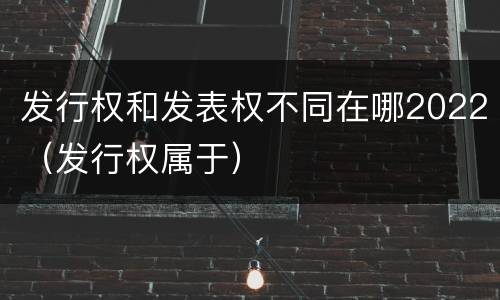 发行权和发表权不同在哪2022（发行权属于）