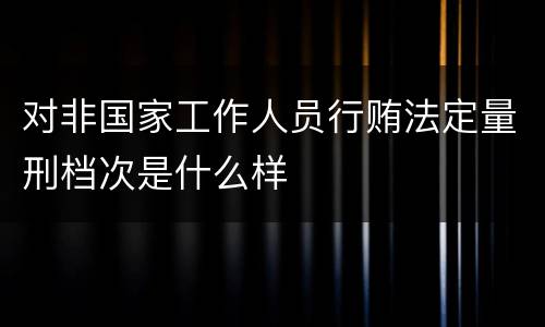 对非国家工作人员行贿法定量刑档次是什么样