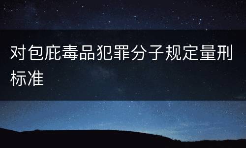 对包庇毒品犯罪分子规定量刑标准