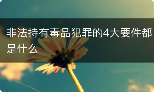 非法持有毒品犯罪的4大要件都是什么