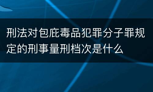 刑法对包庇毒品犯罪分子罪规定的刑事量刑档次是什么