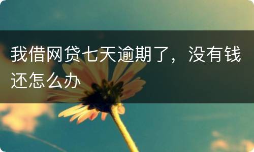 我借网贷七天逾期了，没有钱还怎么办