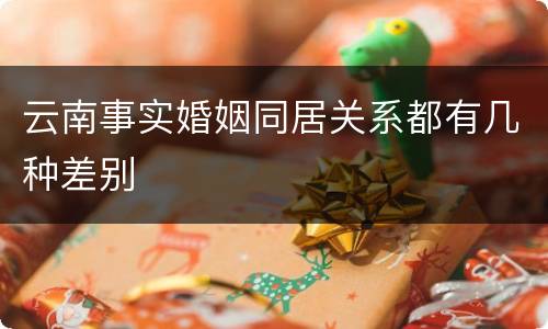 云南事实婚姻同居关系都有几种差别