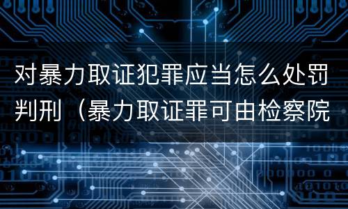 对暴力取证犯罪应当怎么处罚判刑（暴力取证罪可由检察院立案侦查）
