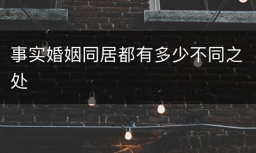 事实婚姻同居都有多少不同之处