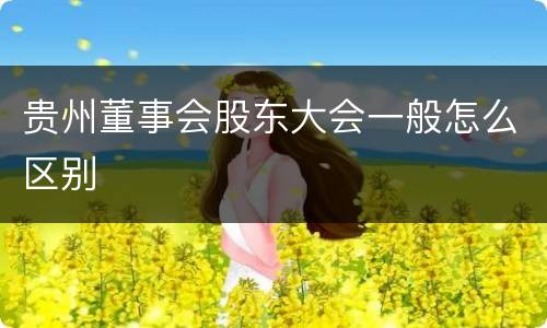 贵州董事会股东大会一般怎么区别
