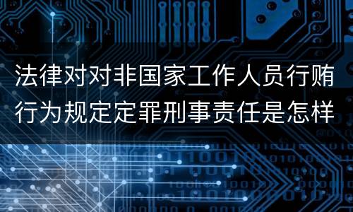 法律对对非国家工作人员行贿行为规定定罪刑事责任是怎样