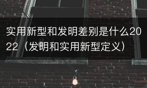 实用新型和发明差别是什么2022（发明和实用新型定义）