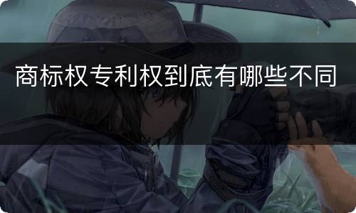 商标权专利权到底有哪些不同