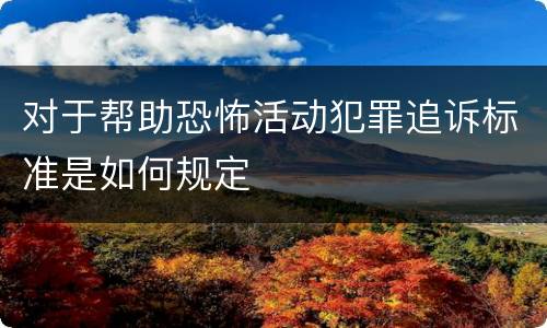 对于帮助恐怖活动犯罪追诉标准是如何规定