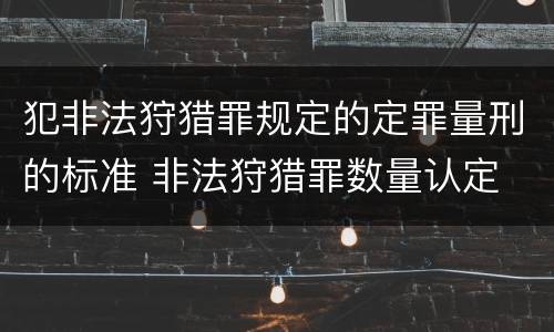 犯非法狩猎罪规定的定罪量刑的标准 非法狩猎罪数量认定