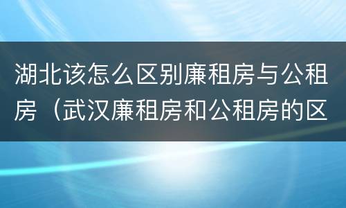 湖北该怎么区别廉租房与公租房（武汉廉租房和公租房的区别）