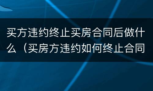 买方违约终止买房合同后做什么（买房方违约如何终止合同）