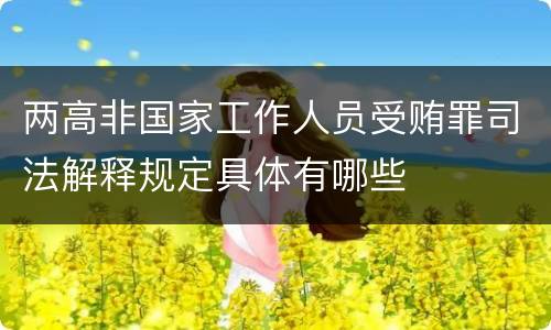 两高非国家工作人员受贿罪司法解释规定具体有哪些