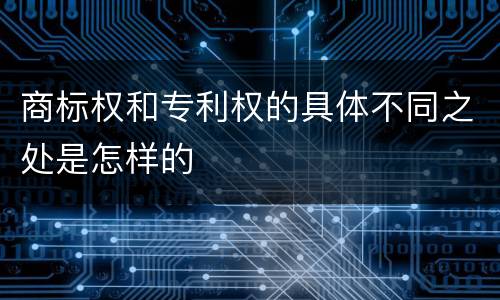 商标权和专利权的具体不同之处是怎样的